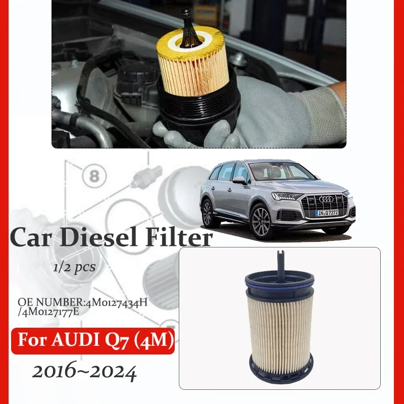 AT Car Fuel Filter For Audi Q7 4M 2016~2024 High Quality 4M0127434H Carro Olio Motore Solvent Filter Combustivel Car Accessories