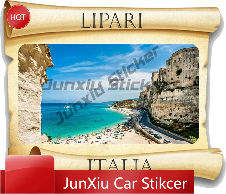 

Lipari Italy Italia Papyrus Sticker Long Lasting Car Sticker For Laptop SUV Scratch Cover Decoration Auto Accessories Exterior