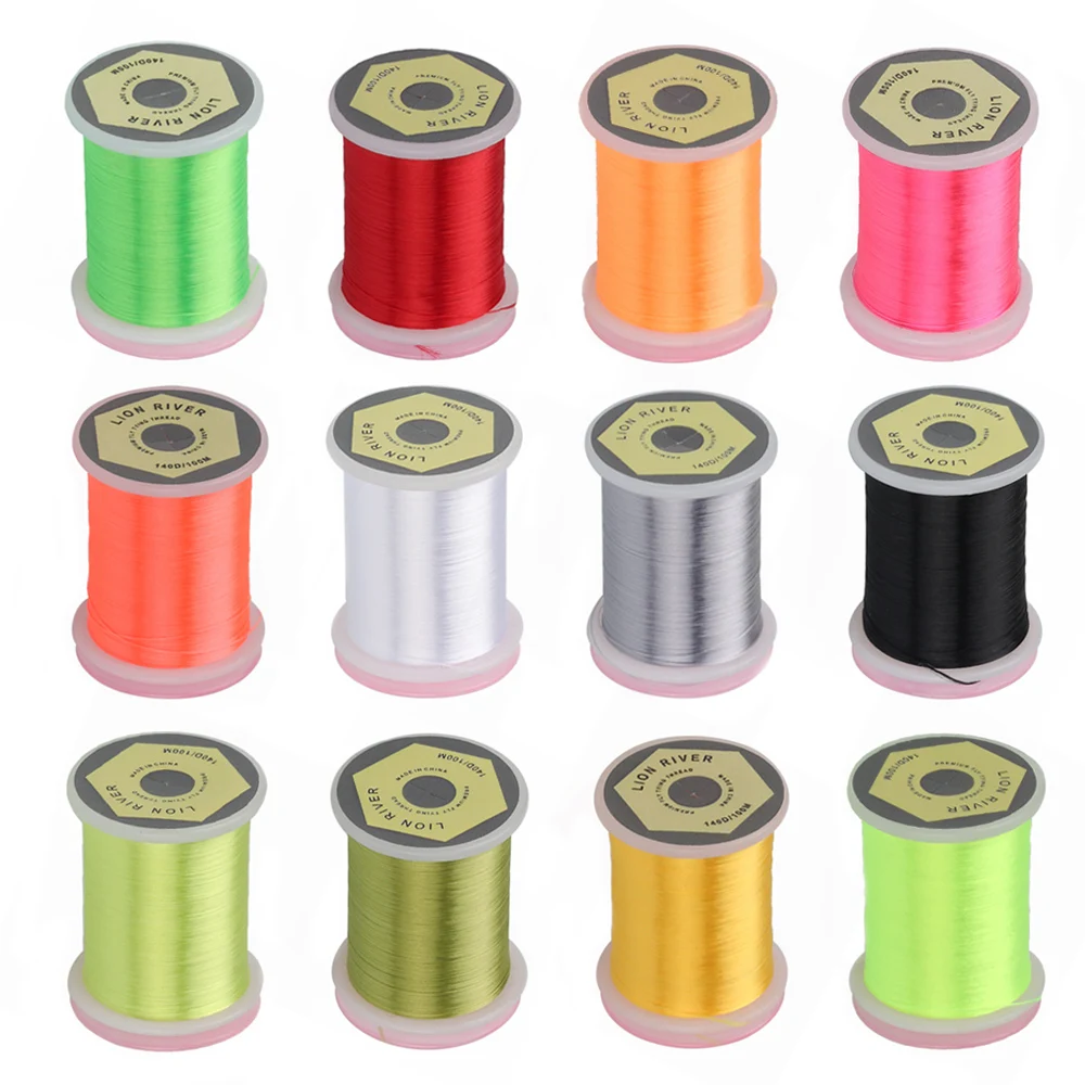 110 Yards 140D Hochglanz-Bindfaden, Starke Bindeschnur für Trockene und Nasse Fliegen, Nymphen, Streamer, Fliegenbindematerial