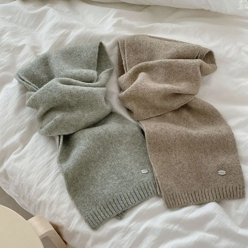 أزياء الشتاء الدافئ وشاح بلون الصوف وشاح متماسكة رشاقته لينة الرقبة الحرس شال النساء الرجال #3