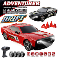 4WD RC Drift Car Remote Control Race Cars with LED Lights Professional High Speed 4X4 Racing Vehicle Model Toys Gifts for Kids