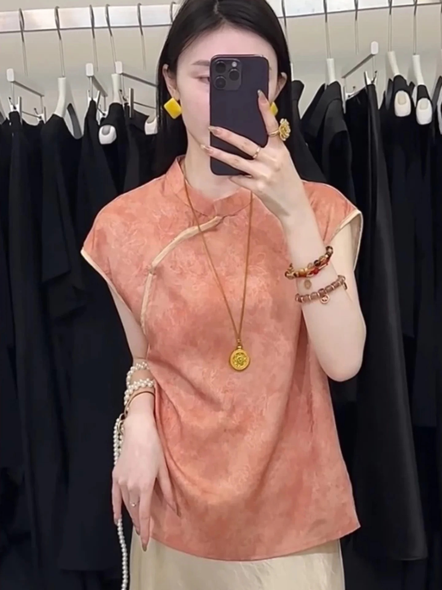 

Sweet Anti-Aging Summer irt Women's Crew Ne ort Sve Versatile Faionable Chinese Sle New National Trend Top