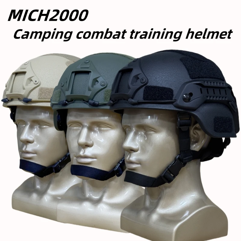 خوذة كرات الطلاء MICH2000 - خوذة مكافحة الشغب من الألياف الزجاجية المحسنة لتدريب المخيمات الخارجية وأغطية الرأس للحماية القتالية #1