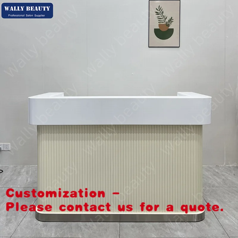 

Стол ресепшн Customized.Wally Beauty белый, малый, для салона красоты, супермаркета, магазина, дизайнерская стойка ресепшн