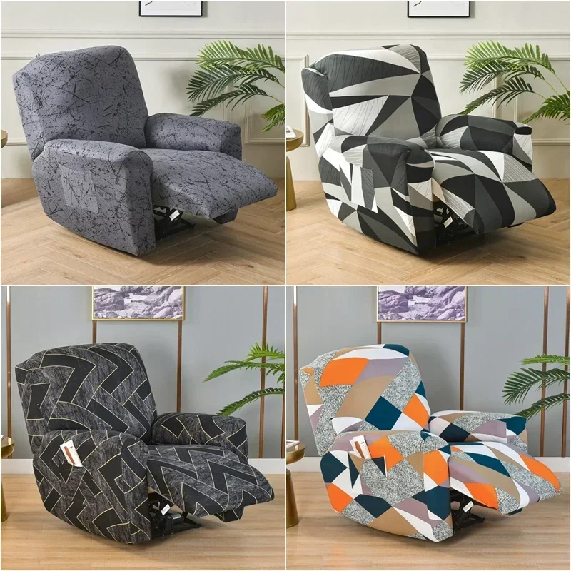 Boy Sofa Relax For 4 Recliner Elastic Chair Lazy Reclining Armchair Flower Cover Protector Slipcovers Living Room Pieces