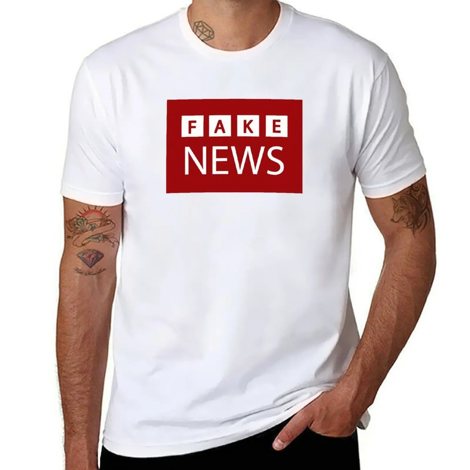

BBC Style - Fake News T-Shirt printed t shirts for man men t shirt cotton 100% T-Shirt