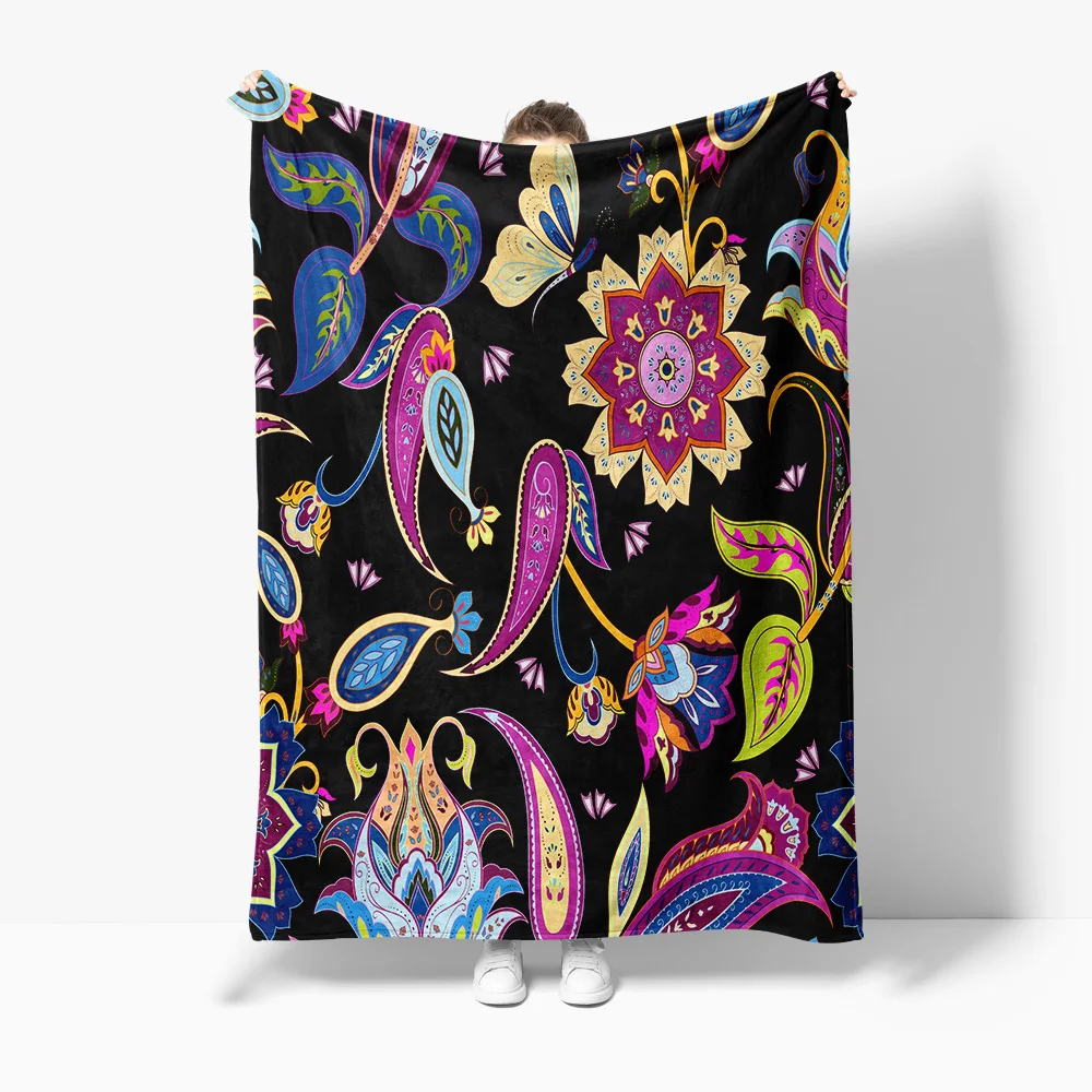 

Яркое одеяло с цветочным принтом пейсли - богемное покрывало - декоративное одеяло для дивана, спальни