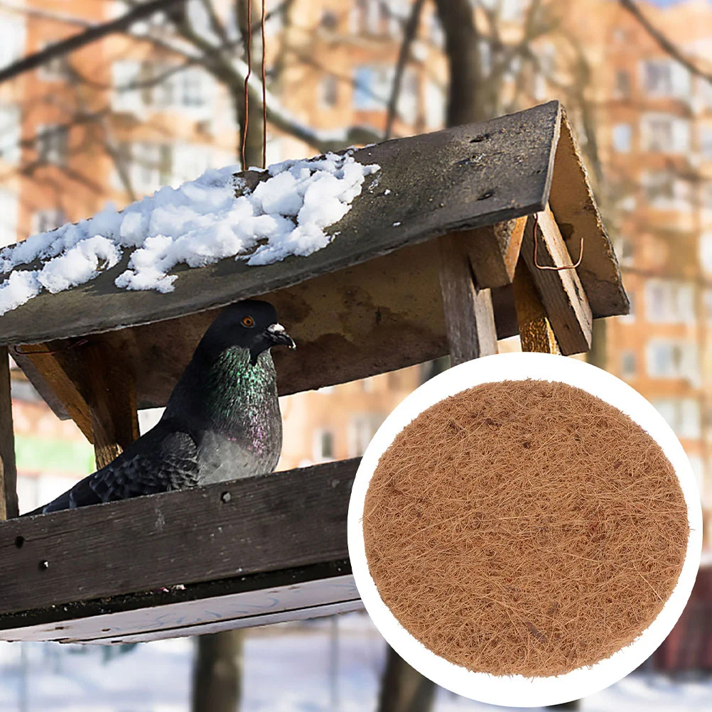 6 Pcs Pigeon Nest with Brown Cushion Pad Mat Bird Pads Coir Round Natural Egg Breeding