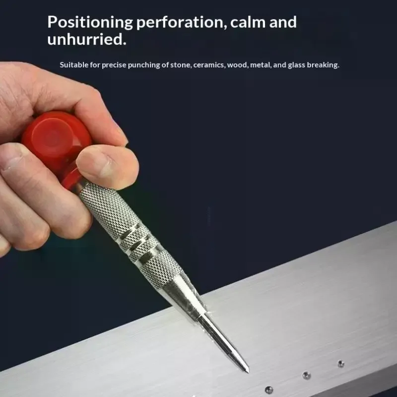 Silvery Center Punch Automatic Spring Positioner Glass Striker Window Breaker Punch Centering And Punching Tool Accessories