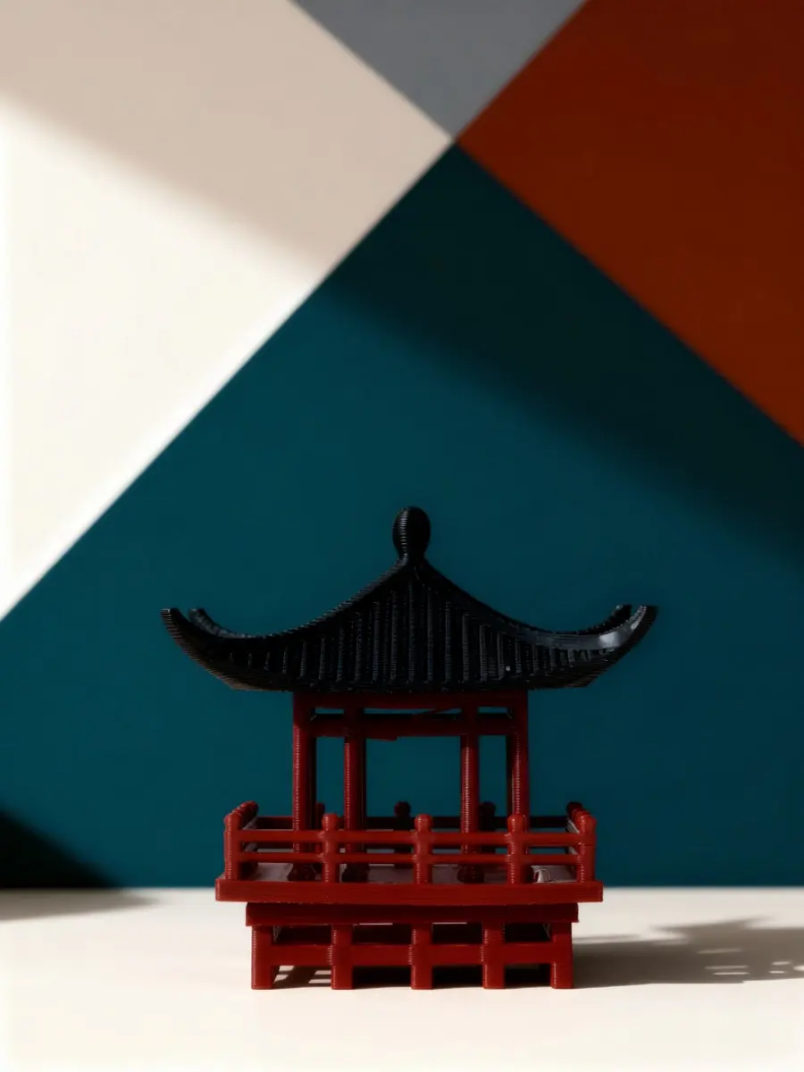 Miniature Chinese Pavilion Ornament Vintage Hanging Pagoda Sculpture for Home Office Bonsai Garden Decor