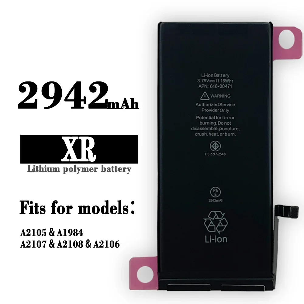 Replacement Battery for APPLE IPHONE XR A2105 A1984 A2107 A2108 A2106 2942mAh Mobile Phone Batteries Bateria + FREE TOOLS