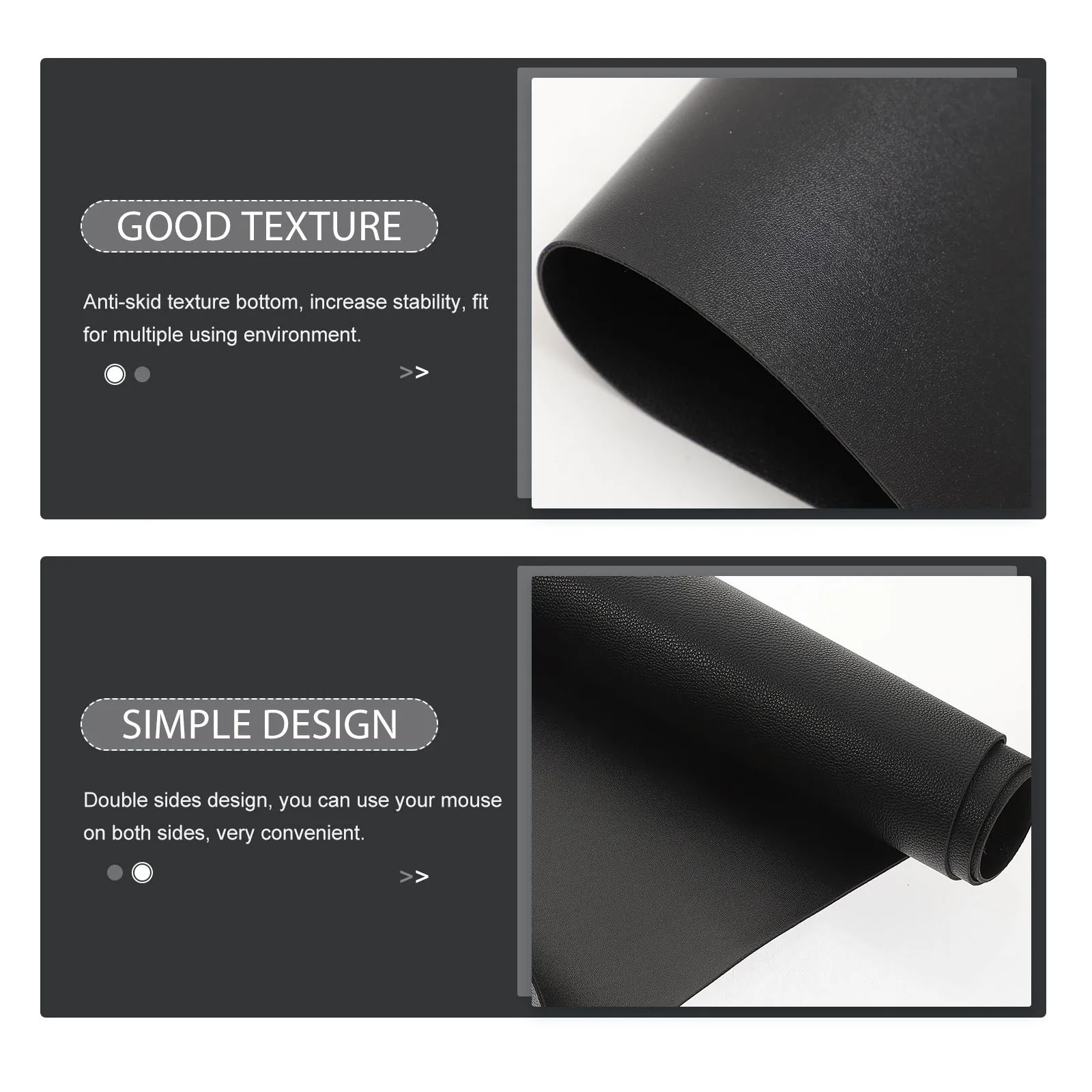 

Waterproof Mouse Pad Double Sides Anti-Skid Non-Deform PU Material Mouse Pad for Office Gaming Computer Laptop Desk