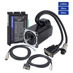 STEPPERONLINE Nema 23 Closed Loop Stepper Motor 3Nm 2Nm 1.2Nm with Encoder Driver CL57T with 2pcs 1.7m Cables for CNC Engraver