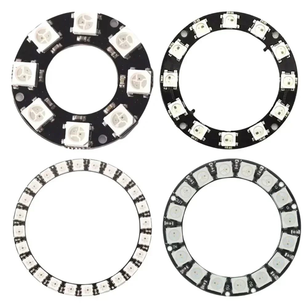 5V LEDs Ring Individual Addressable RGB LED NeoPixel Ring For WS2812 Full Color Driver Lamp Portable Lighting Accessorie