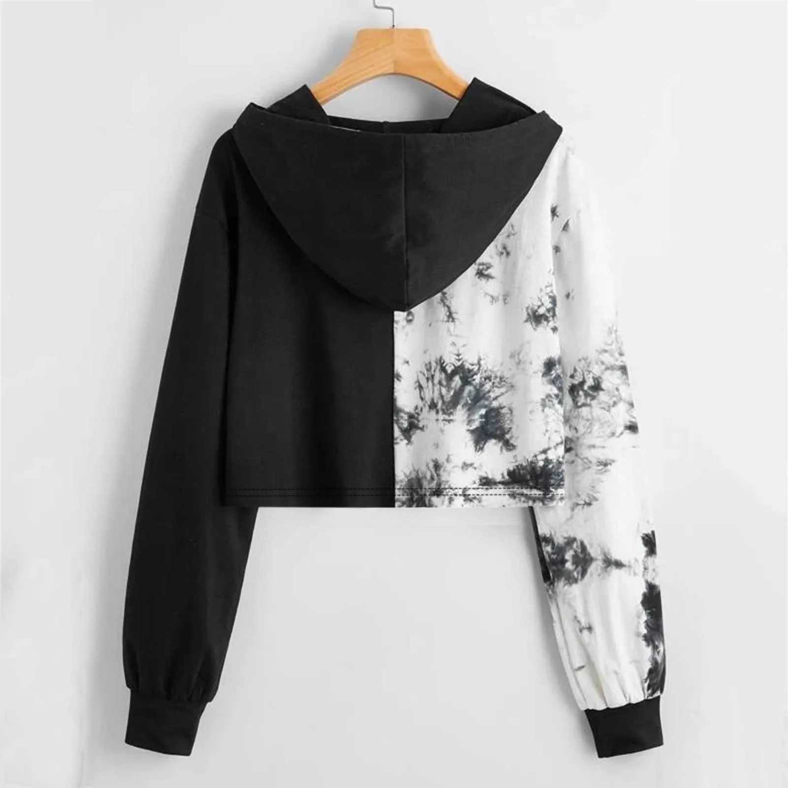 Women's Gothic Dark Sweatshirts Skull Hand Bone Butterfly Tie-Dye Hoodie Europe America Street Trend Casual Hooded Sweatshirts