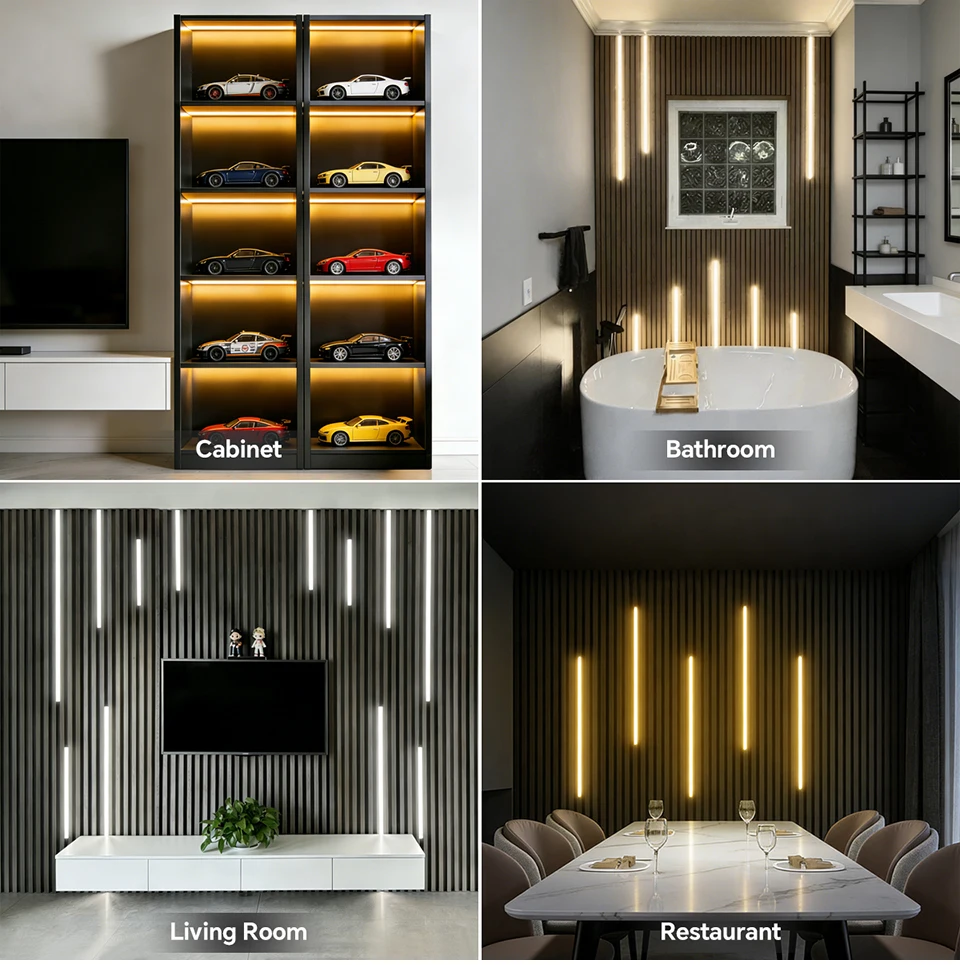 Zigbee WLAN Neon COB-Streifenlicht Smart-Schalter Dimmbares LED-Band Tuya Alexa Holzmaserung Gitter Wandschrank Smart Treppenlampe – Detail 8