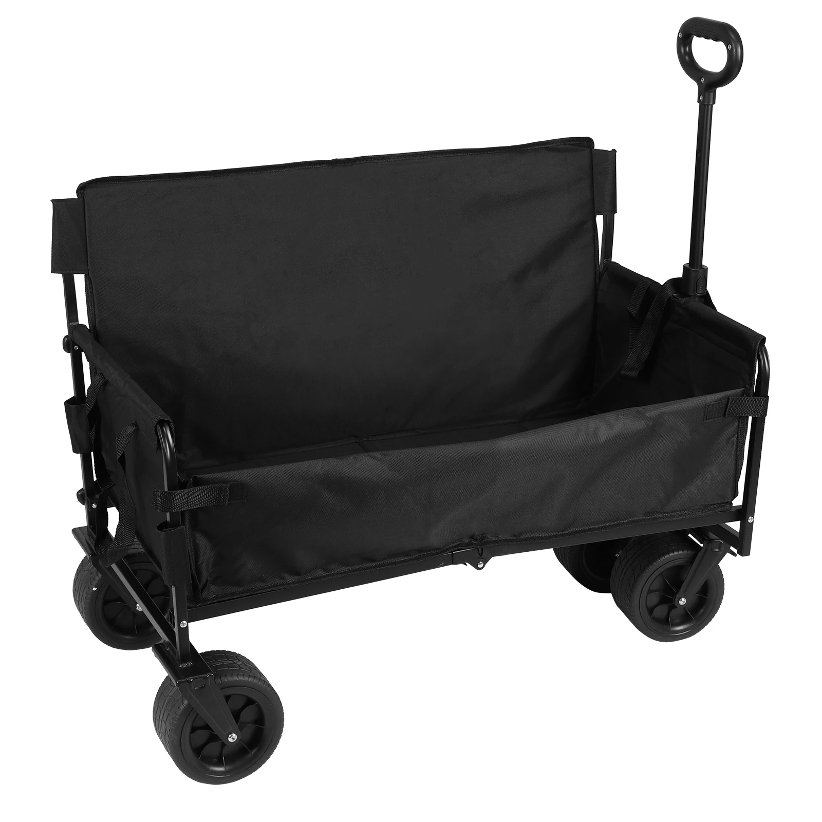 

Large Capacity Collapsible Wagon Cart with Big Wheels Heavy Duty Wagon Cart Foldable for Groceries Garden Sport