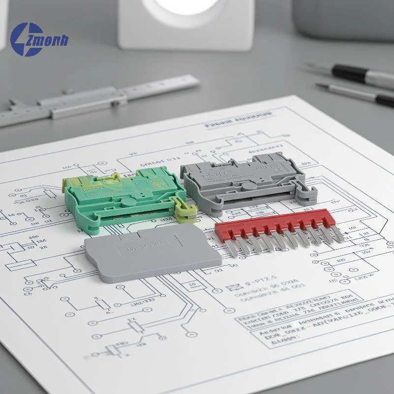 5/10PCS PT2.5 DIN Rail Spring Terminal Block PT2.5-PE Terminal End Cover D-PT2.5 Jumper Bar FBS10-5 Tool-free Wiringee Wiring