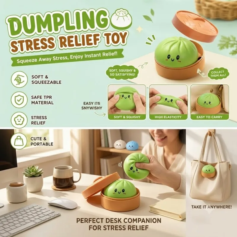 WOWFU-Dumpling Squishy: Загадочные сквиши-пельмени для взрослых, призы для класса, сувениры для вечеринок, сквиши-антистресс, мячики для снятия стресса