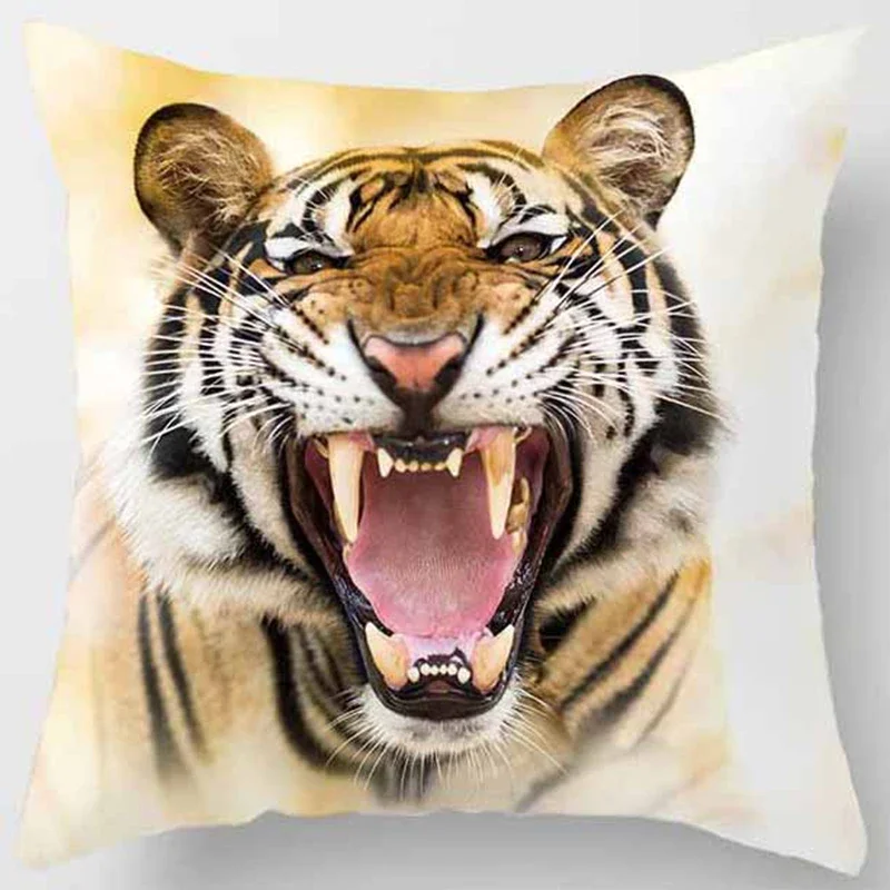 45X45CM Animal Series Tiger Pillow Gift Home Office Decoration Pillow Bedroom Sofa Car Cushion CoverPillow Case