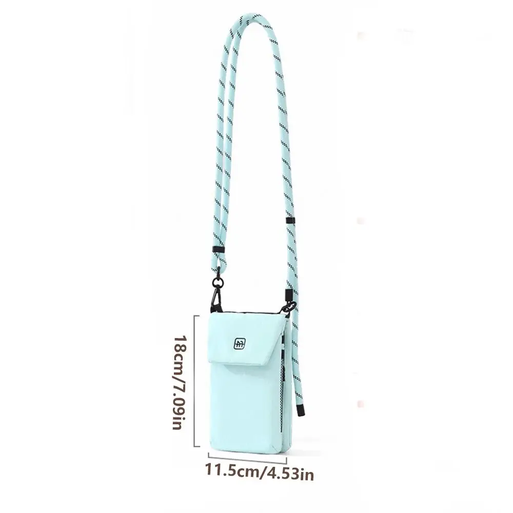 Nylon Mobile Phone Bag Lightweight Waterproof Crossbody Bag Zipper Closure Vertical Storage Phone Purse Daily Use