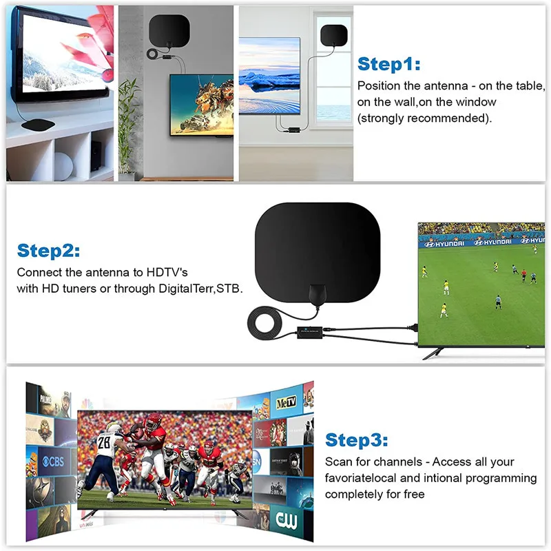 Внутреннее телевидение с усилением, внутренняя цифровая HDTV-антенна, Iptv Dvtb2 Hdtv 4k для цифрового ТВ-канала высокого давления, бесплатно