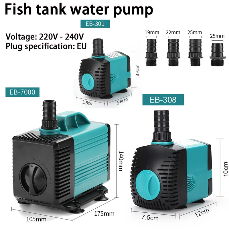 【セール中】220V EU プラグさまざまなモデル水中ポンプサイド吸引水族館水循環ポンプ魚池庭の岩噴水ポンプ