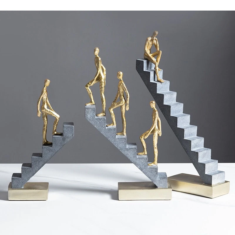 Resin Abstract Staircase Figure Statue Tabletop Handicraft Decoration Living Room Aesthetic Home