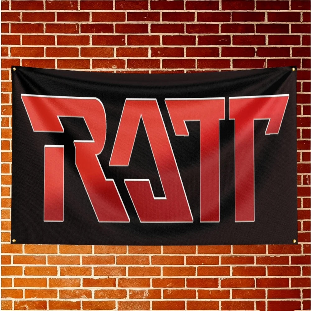 RATT Music Flag Banner For Fan Cave Watch Party Tailgate Gathering Indoor Outdoor Backyard Home Festival Ornament Supply