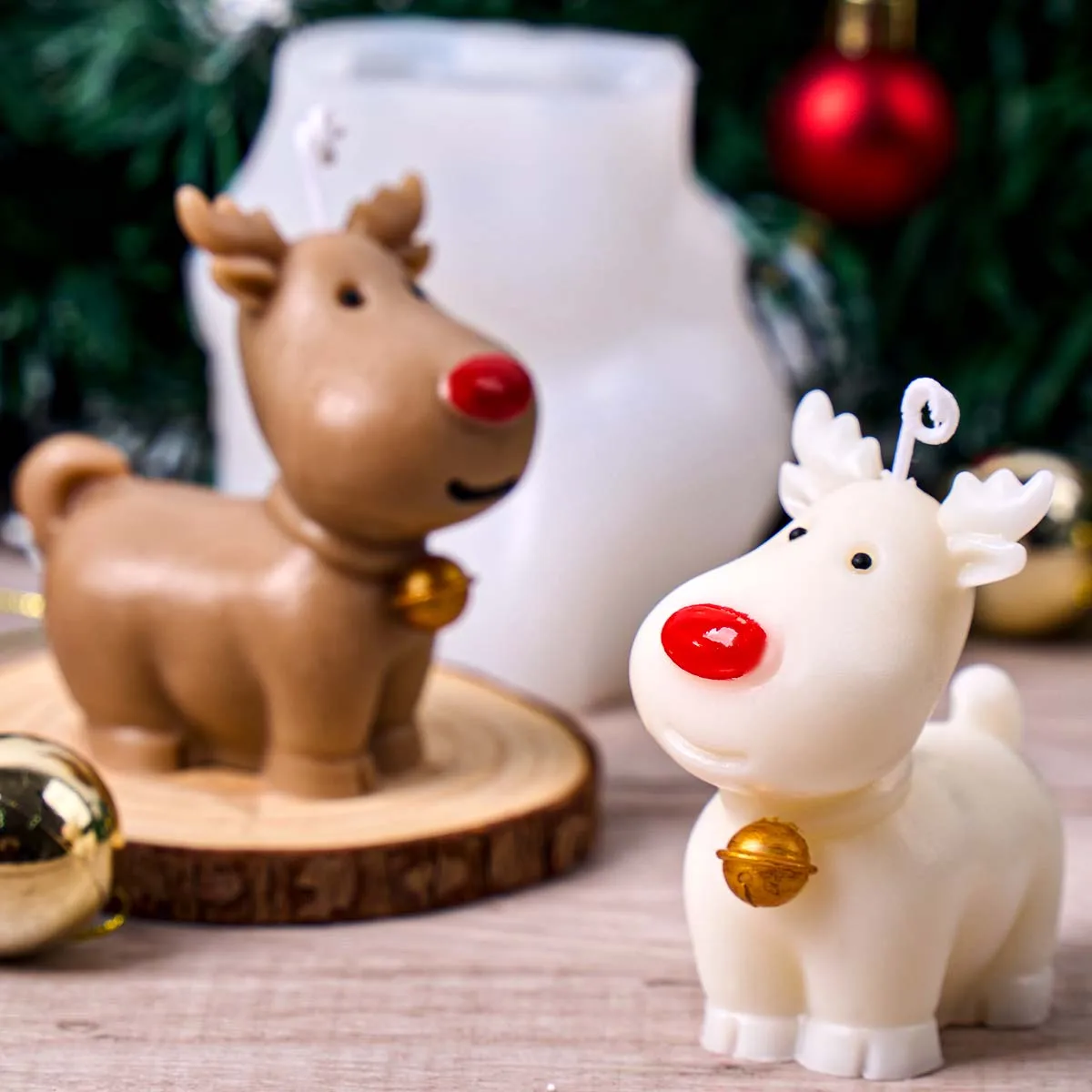 3D süße Elch Silikon Kerze Form DIY Weihnachten Duftkerzen Seife Formen Gips Harz Handwerk Geschenke machen Home Weihnachten Dekor