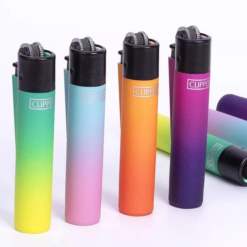 Spanish Original Clipper Gas Lighter with Personality Pattern Refillable Gas Lighter 8 Pieces Boxed Smoking Set Collection Gift