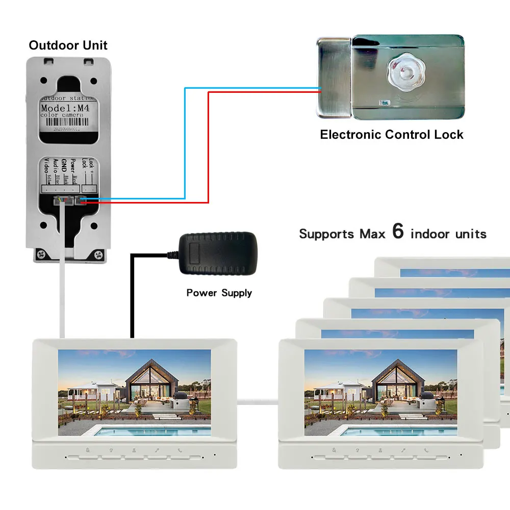 Anjielosmart-videoportero inteligente, sistema de protección de seguridad para el hogar, interfono, timbre, cámara para apartamento, Domofo, 7