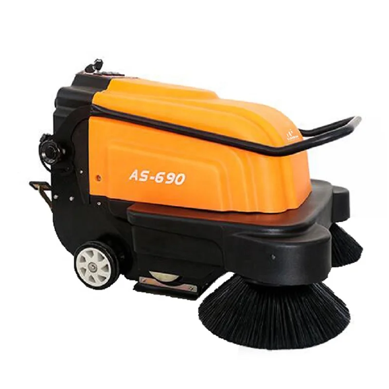 Hand Push Double Brush Easy Edge Cleaning Industrial Floor Cleaning Machine Sweeper For Workshop Warehouse Channel Freight Yards