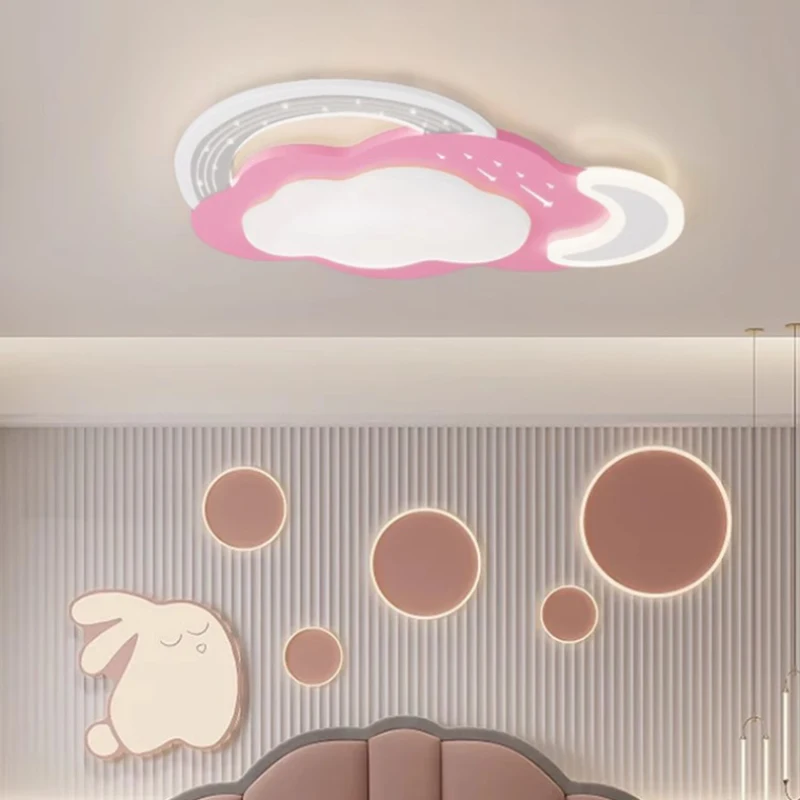 Modern Warm Children's Room Ceiling Lights Pink Blue Rainbow Cloud Lamp Romantic Princess Room Baby Room Nursery Ceiling Lamps