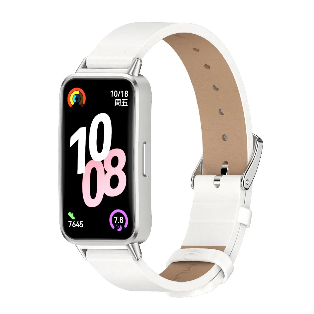 สายหนังสําหรับ Huawei Band 10 9 8 สร้อยข้อมือเปลี่ยนเข็มขัดนาฬิกาสําหรับ Huawei Band 10