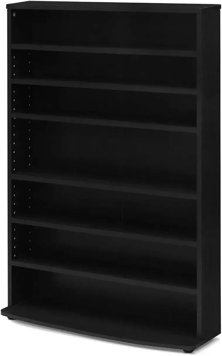 Multimedia Storage Tower - Adjustable Shelves for DVDs, CDs & Games Espresso/6 Tier