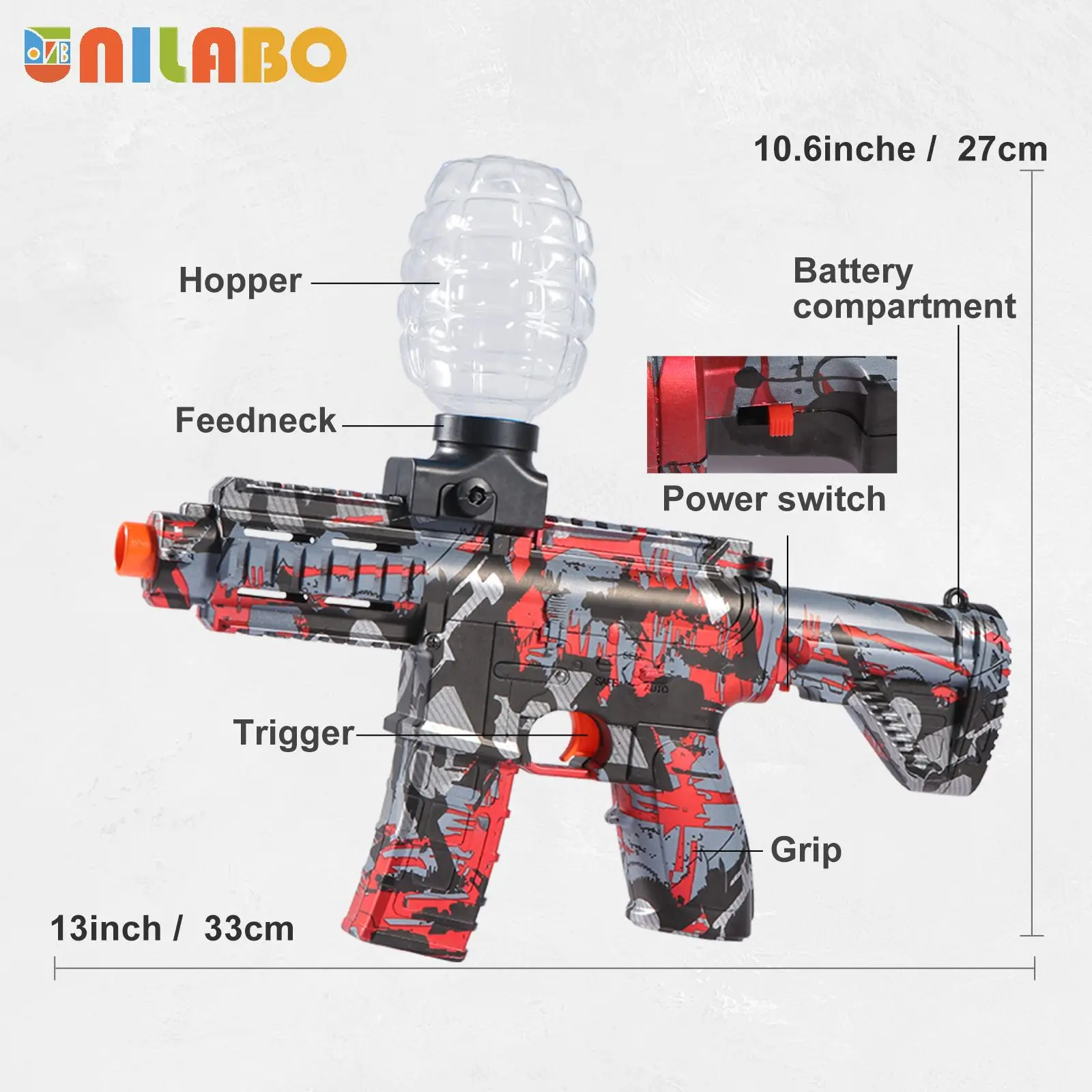 2024 Nowa ekscytująca zabawka Mini M416 Electric Ball Blaster - ekskluzywne metaliczne wykończenie, szybkie, ładowanie w okularach - Perfe