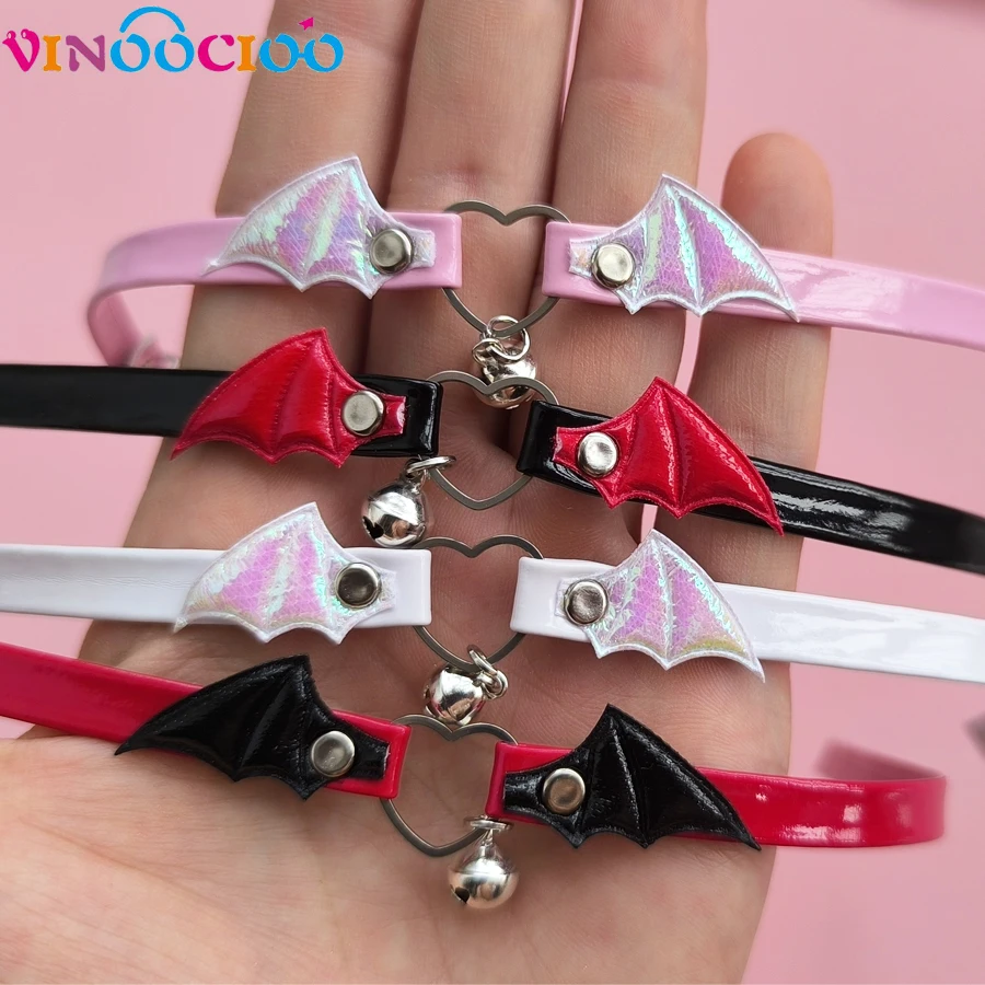 10cm 15cm 20cm Cotton Doll Choker Necklace Wings Choker with Bell Mini Toy Doll Collar DIY Handmade Choker Doll Accessories