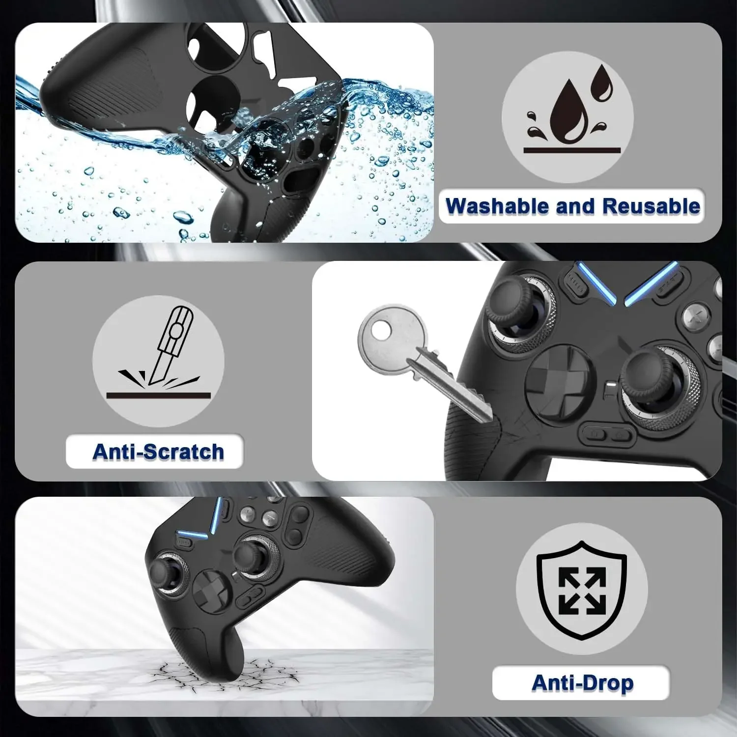 حافظة من السيليكون لهاتف Flydigi Vader 4 Pro حافظة واقية ناعمة مضادة للانزلاق ومضادة للصدمات ملحقات وحدة التحكم في الألعاب