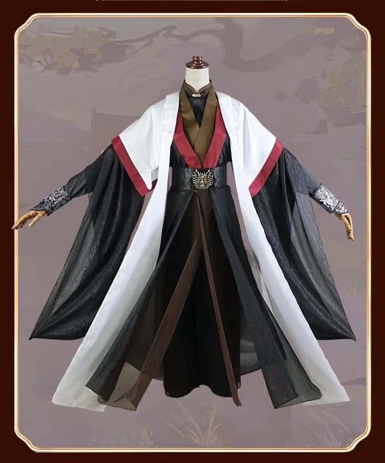 Nicho-Traje Cosplay de Vilão para Meninos e Meninas, Conjunto de Vestido Hanfu, Anime, Scum Luo, Elegante, Antigo, Roupas Vintage, Preto e Branco, COS