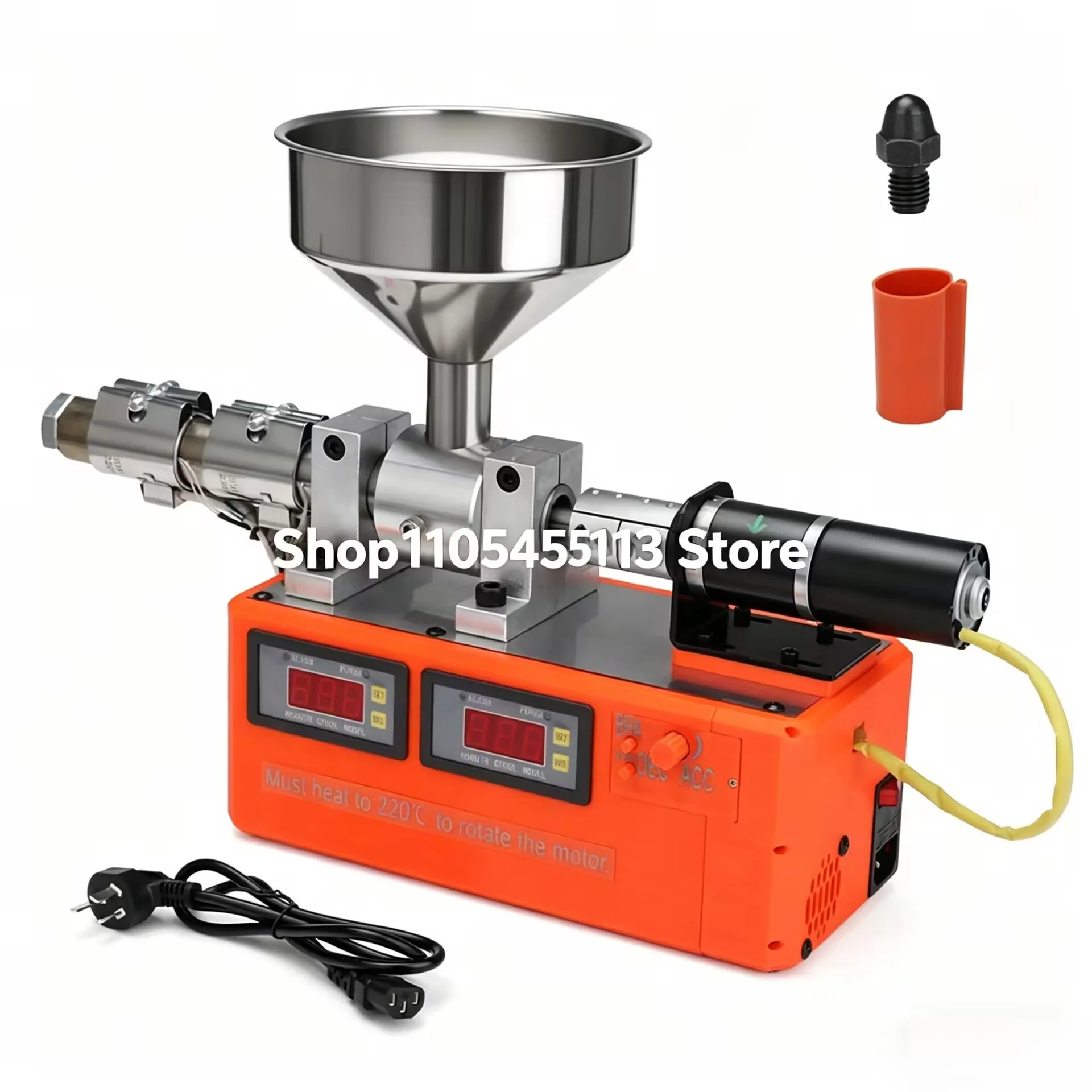 Compact Desktop Single Screw Extruder 300℃ Digital Temp Control for Plastic Recycling 3D Filament DIY Lab Use
