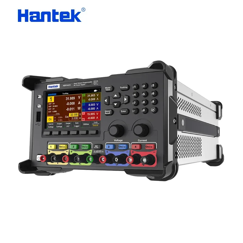 Hantek Fonte de alimentação estabilizada DC linear programável de quatro canais HDP4000 Série 1mV 1mA 245W Potência de saída 4,3 polegadasColorDisplay