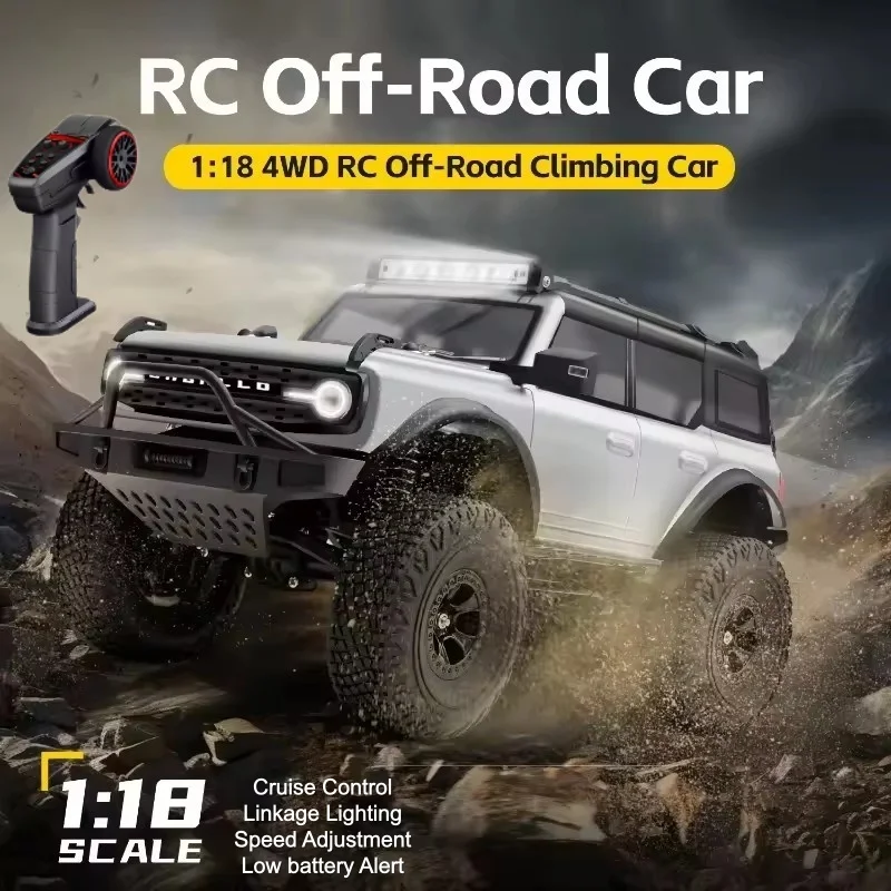 Smart Fixed Speed Cruise Electric Remote Control Truck 1:18 Linkage Lighting 4WD Speed Adjust All Terrain Off Road RC Truck Car