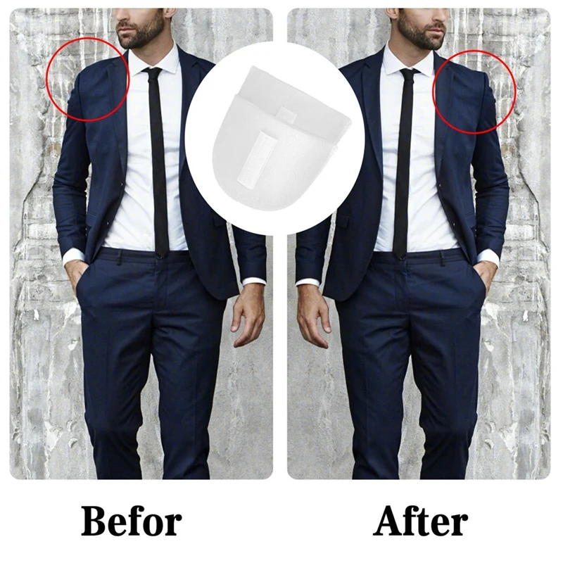 Juego de 4 pares de hombreras, almohadillas de esponja transpirables de espesor, potenciador de hombros para hombros, camiseta alta y baja inclinada, duradera