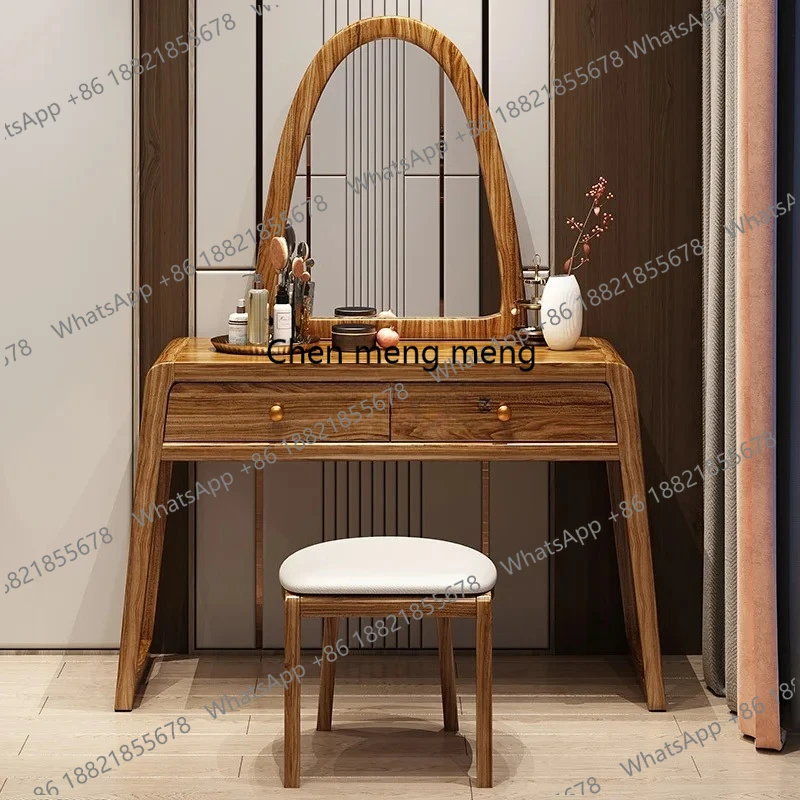 

dressing table and chair combination new Chinese bedroom with mirror dressing table