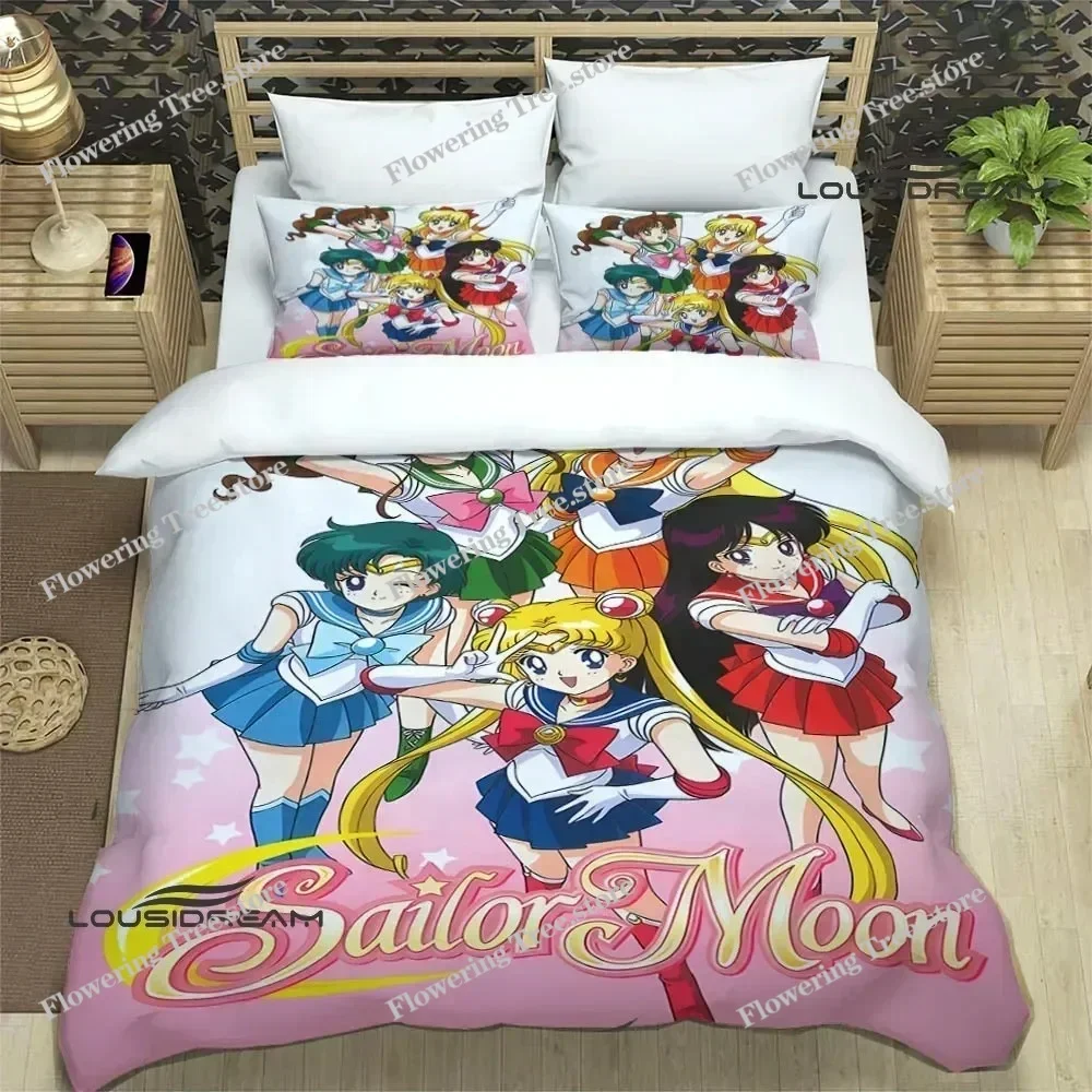 

Cartoon S-Sailor-M-Moon Bedding Sets Exquisite Bed Supplies Set Duvet Cover Bed Comforter Set Bedding Set Luxury Birthday Gift