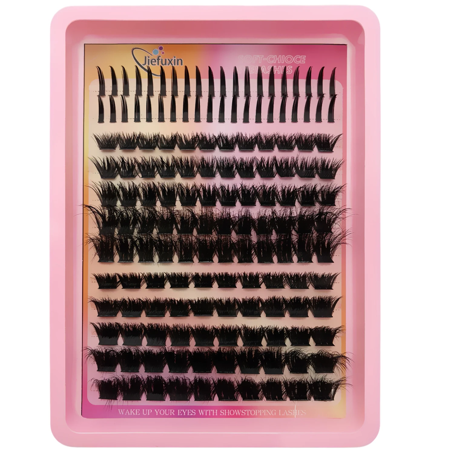 12 Reihen Gemischte Wimpernbüschel 2 Spikes & 10 Volumen 3D Faux Mink DIY Wimpernverlängerungen – Detail 6