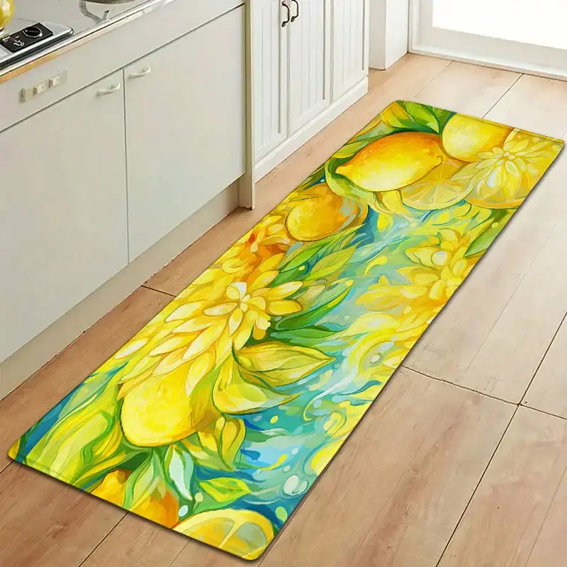 Fruit Paint Bedroom Rug Entrance Simple Anti-slip Flannel Bath Living Kitchen Room Hallway Floor Mats Carpet Bedside Foot Mats