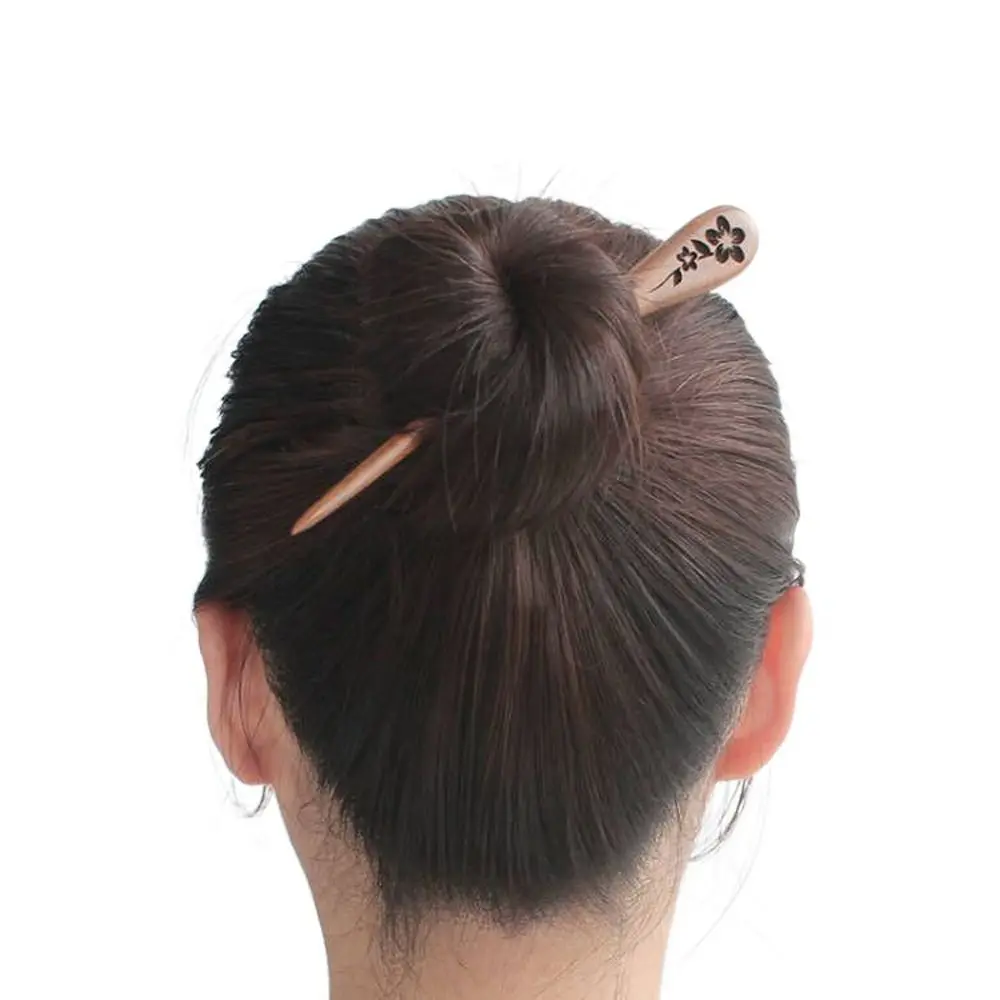 

Vintage Retro Headwear For Girls Braided Hairpin Flower Women Hair Clip Chinese Hair Fork Hanfu Hairpins Wooden Hair Sticks