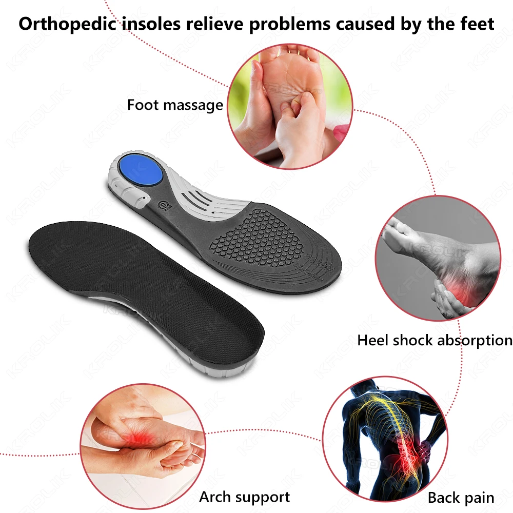 Correction Foot Pain Relief OX Legs Orthotic Insoles Inner Sole for Shoes Orthopedic Arch Support Insole for Flat Feet Men Women